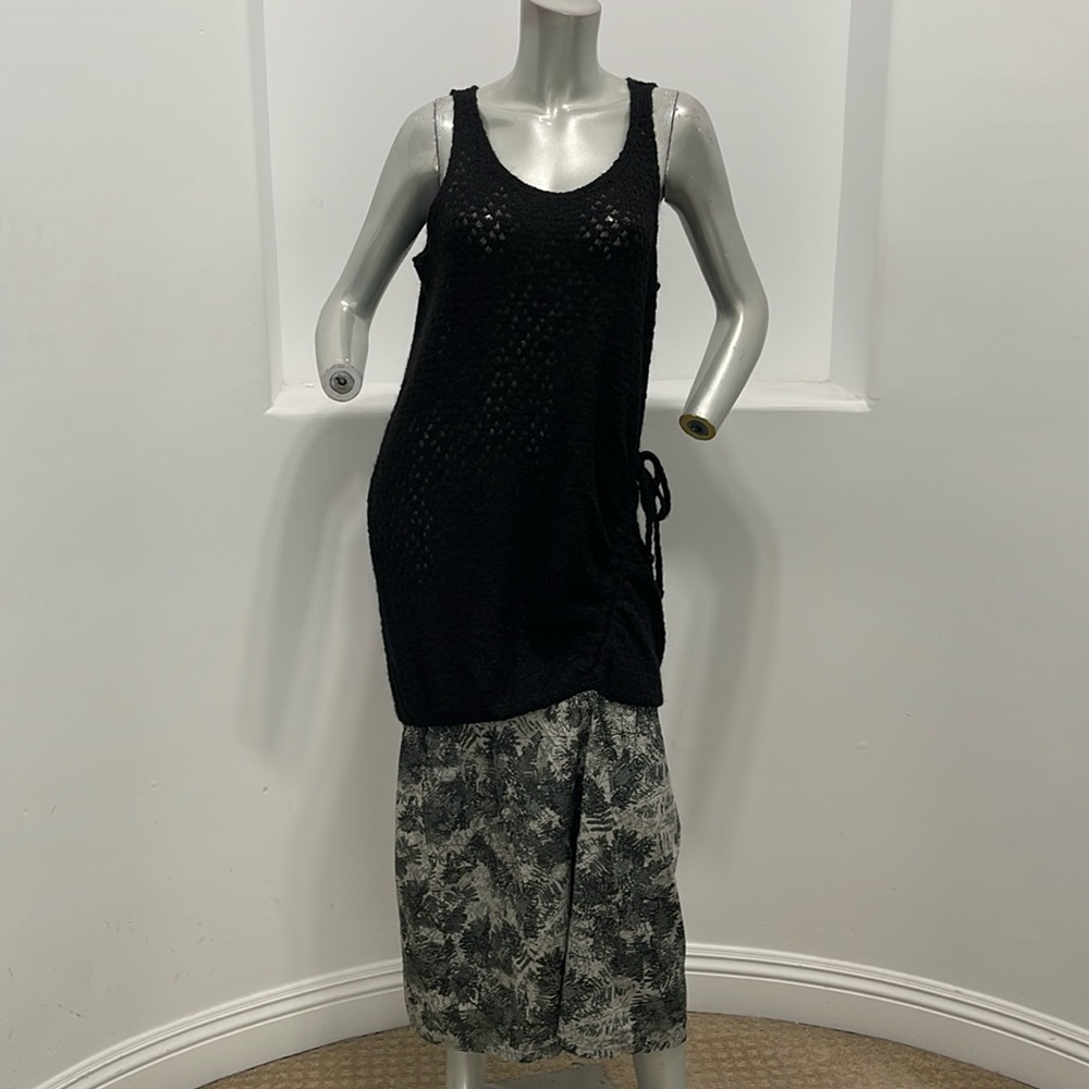 I Prefer Difference Wool Blend MIdi Dress Black Gray
